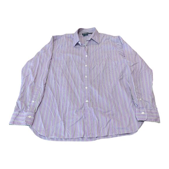 Polo Ralph Lauren Dress Shirt Men's 17 / 43 Purple Andrew Classic Fit Collared - Picture 1 of 7